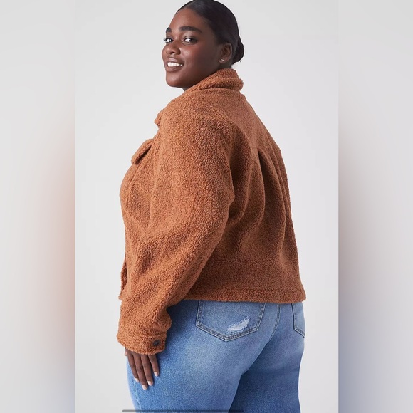 Lane Bryant Cropped Teddy Coat - Picture 3 of 16